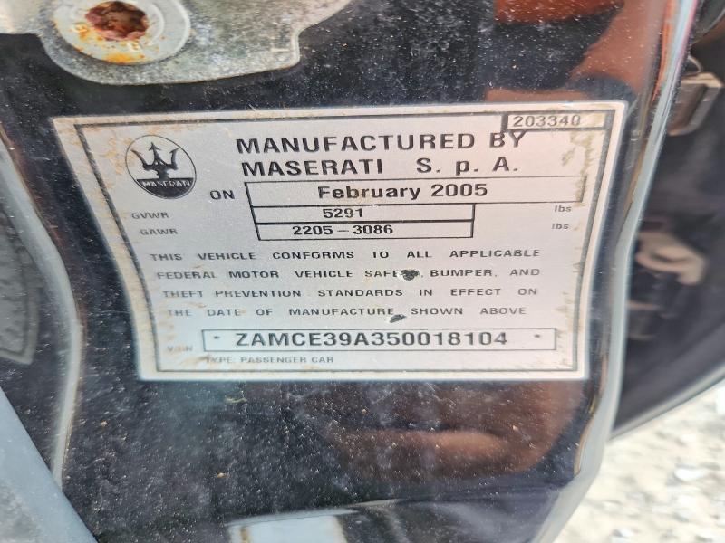 Продаж на аукціоні авто 2005 Maserati Quattropor, vin: ZAMCE39A350018104, номер лоту: 66207136