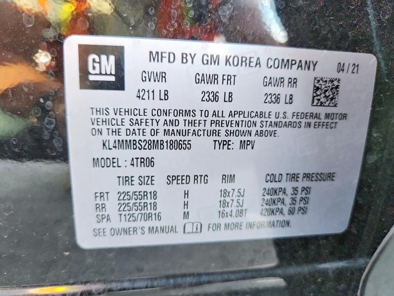 65452676 :رقم المزاد ، KL4MMBS28MB180655 vin ، 2021 Buick Encore Gx مزاد بيع
