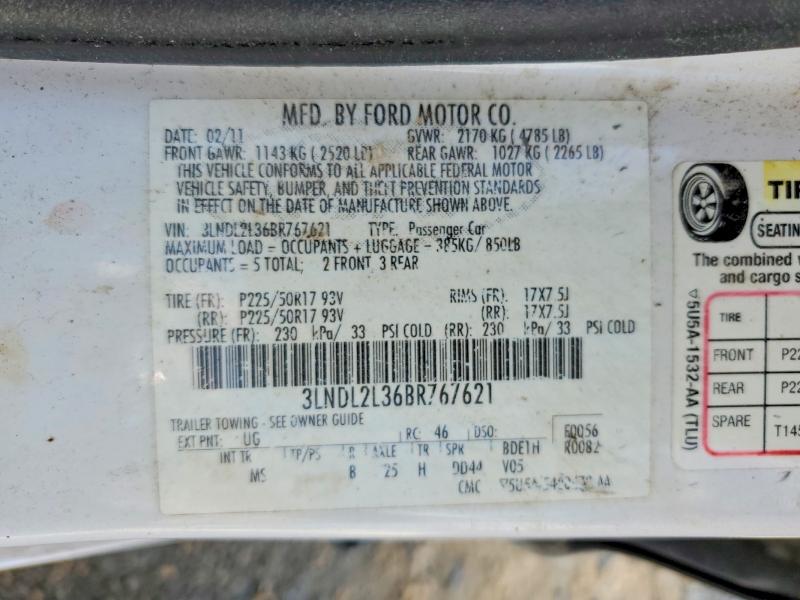 65454796 :رقم المزاد ، 3LNDL2L36BR767621 vin ، 2011 Lincoln Mkz مزاد بيع