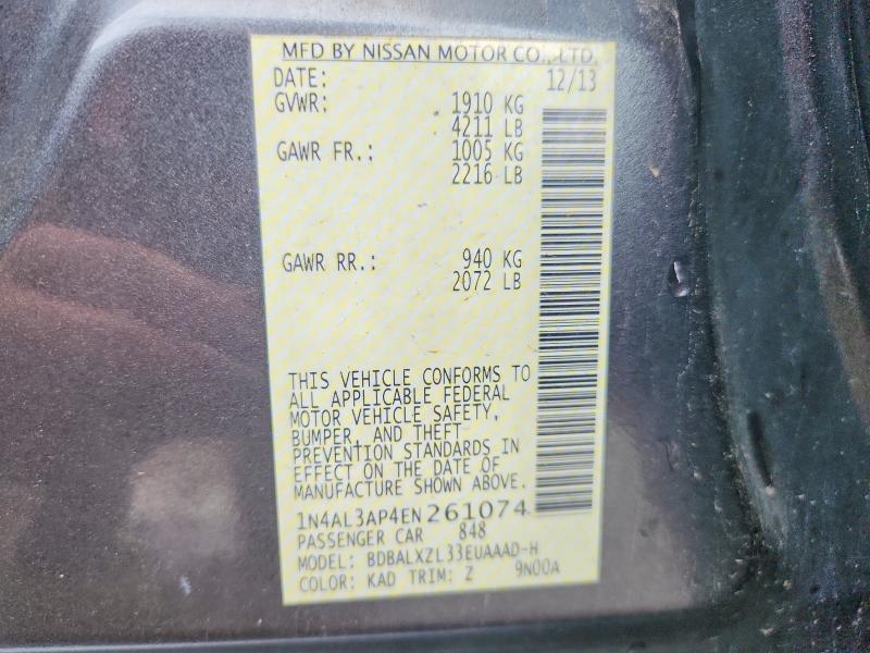 67134786 :رقم المزاد ، 1N4AL3AP4EN261074 vin ، 2014 Nissan Altima مزاد بيع