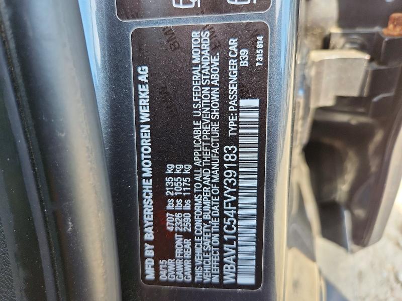 Aukcja sprzedaży 2015 Bmw X1, vin: WBAVL1C54FVY39183, numer aukcji: 65832016