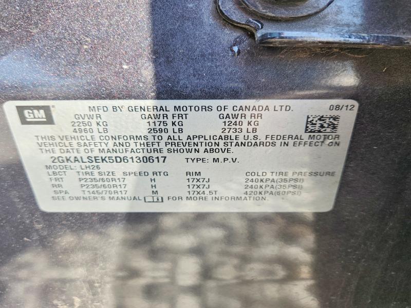 65641446 :رقم المزاد ، 2GKALSEK5D6130617 vin ، 2013 Gmc Terrain مزاد بيع