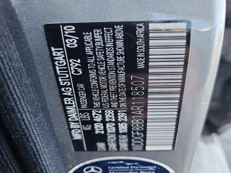 66422956 :رقم المزاد ، WDDGF8BB1AR118507 vin ، 2010 Mercedes-benz C مزاد بيع