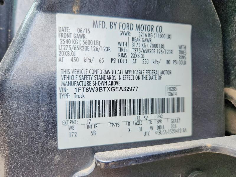 Продаж на аукціоні авто 2016 Ford F-350 Super Duty, vin: 1FT8W3BTXGEA32977, номер лоту: 63618986