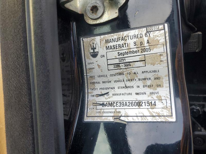 Продаж на аукціоні авто 2006 Maserati Quattroporte, vin: ZAMCE39A260021514, номер лоту: 65277116