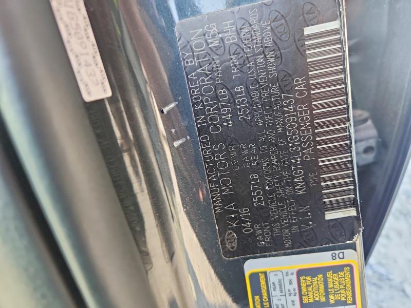 67030656 :رقم المزاد ، KNAGT4L31G5091437 vin ، 2016 Kia Optima مزاد بيع