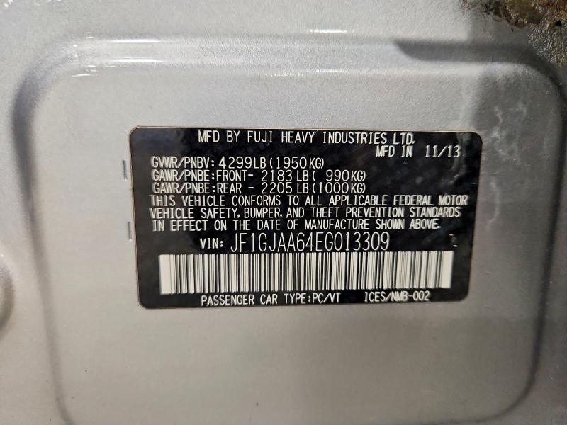 Продажа на аукционе авто 2014 Subaru Impreza, vin: JF1GJAA64EG013309, номер лота: 65623496
