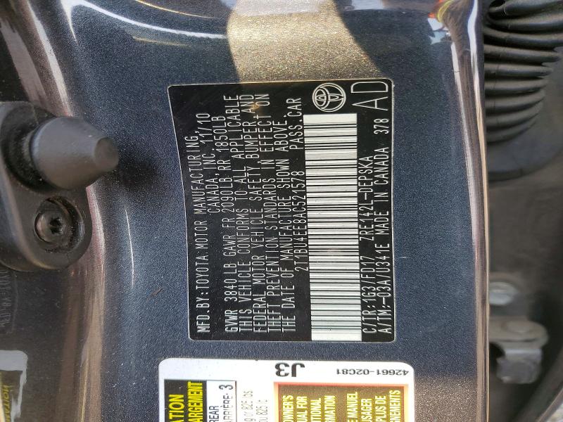 Auction sale of the 2010 Toyota Corolla, vin: 2T1BU4EE8AC521578, lot number: 63245546