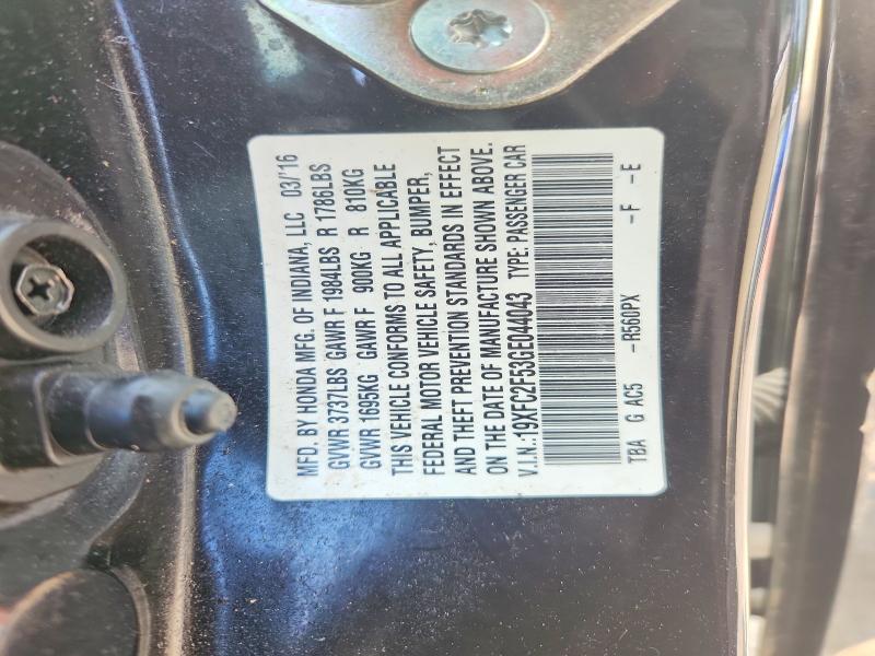 Продажа на аукционе авто 2016 Honda Civic, vin: 19XFC2F53GE044043, номер лота: 64283056