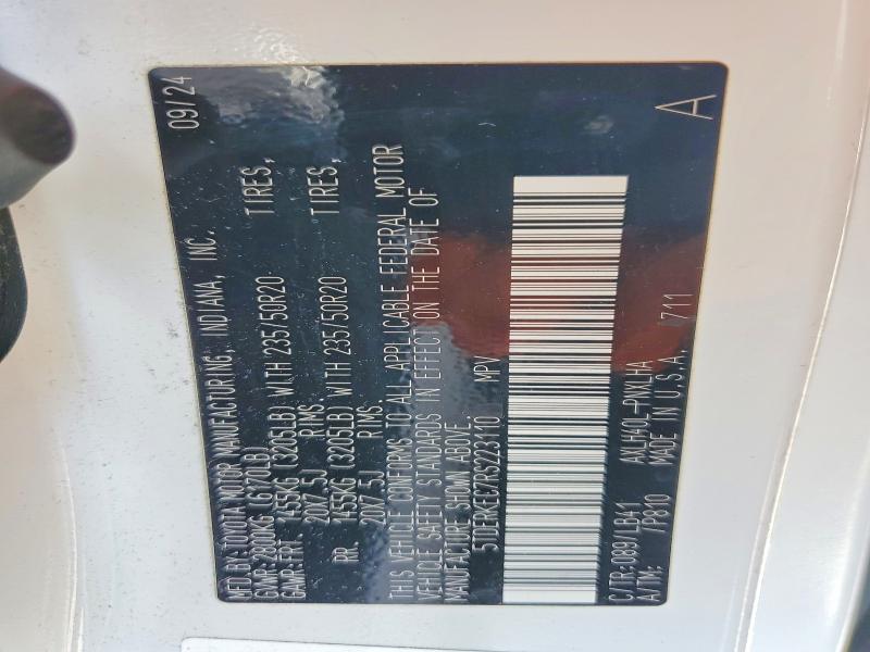2024 Toyota Sienna მანქანა იყიდება აუქციონზე, vin: 5TDERKEC7RS223110, აუქციონის ნომერი: 64893346