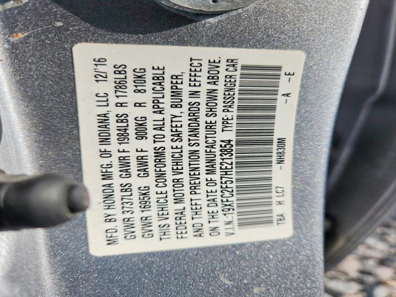 Aukcja sprzedaży 2017 Honda Civic, vin: 19XFC2F57HE213854, numer aukcji: 66052506