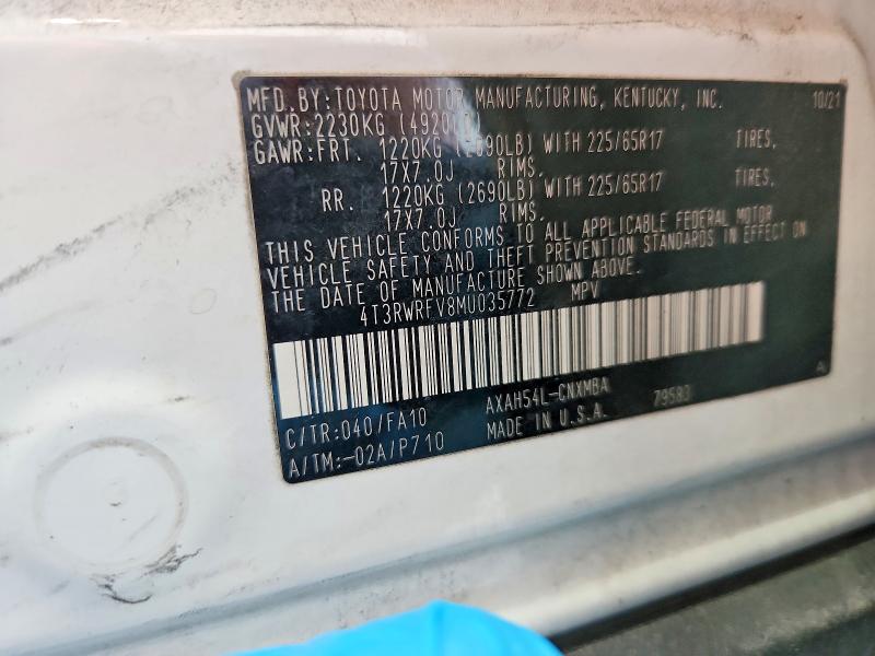 Продажа на аукционе авто 2021 Toyota Rav4, vin: 4T3RWRFV8MU035772, номер лота: 63307186