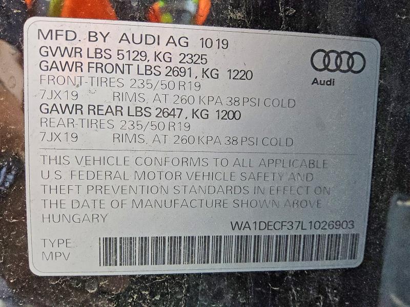 Продаж на аукціоні авто 2020 Audi Q3, vin: WA1DECF37L1026903, номер лоту: 65367796