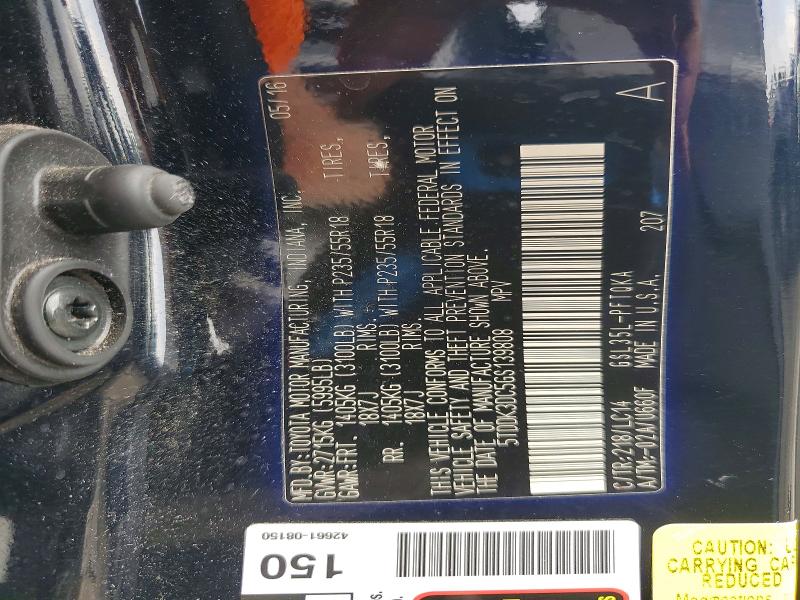 2016 Toyota Sienna მანქანა იყიდება აუქციონზე, vin: 5TDDK3DC5GS139808, აუქციონის ნომერი: 63870156