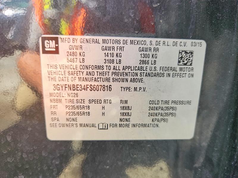 Продажа на аукционе авто 2015 Cadillac Srx, vin: 3GYFNBE34FS607816, номер лота: 63540656