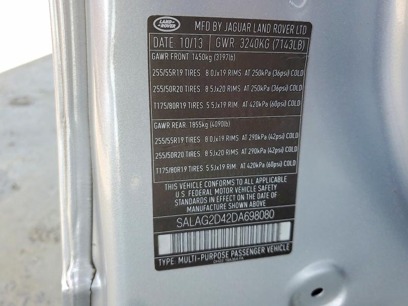 Продажа на аукционе авто 2013 Land Rover Lr4, vin: SALAG2D42DA698080, номер лота: 64530776