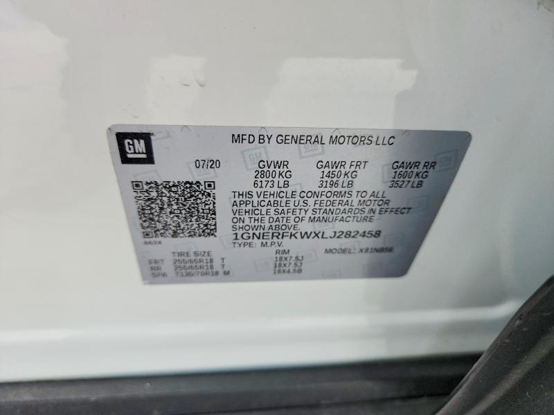 Aukcja sprzedaży 2020 Chevrolet Traverse, vin: 1GNERFKWXLJ282458, numer aukcji: 64065276