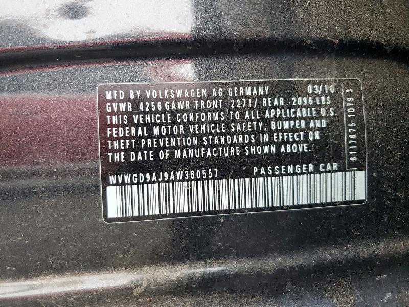 Aukcja sprzedaży 2010 Volkswagen Gti, vin: WVWGD9AJ9AW360557, numer aukcji: 66528386