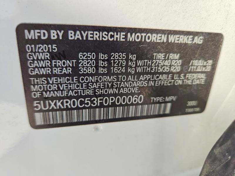 Aukcja sprzedaży 2015 Bmw X5, vin: 5UXKR0C53F0P00060, numer aukcji: 64051396