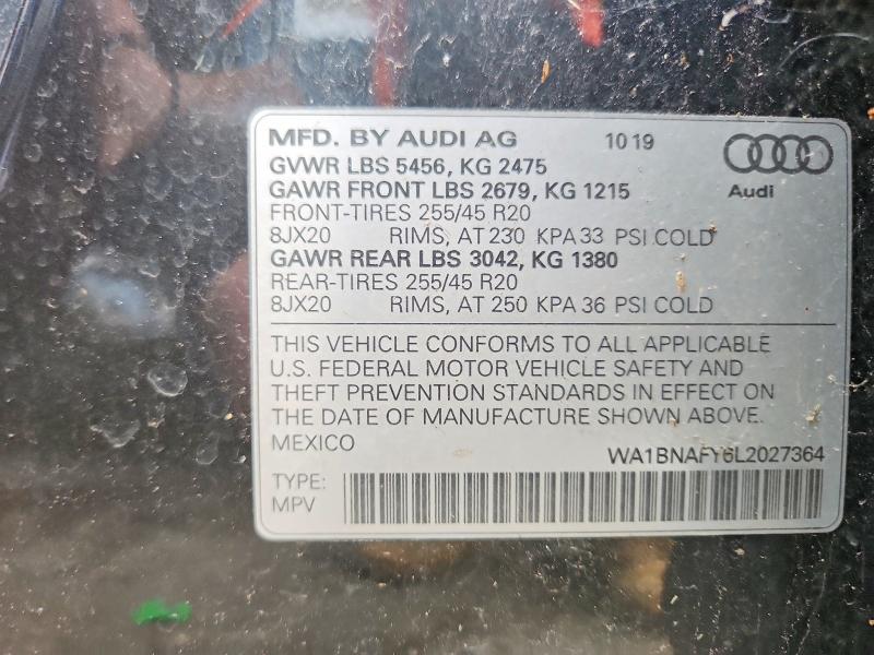 Aukcja sprzedaży 2020 Audi Q5, vin: WA1BNAFY6L2027364, numer aukcji: 63966706