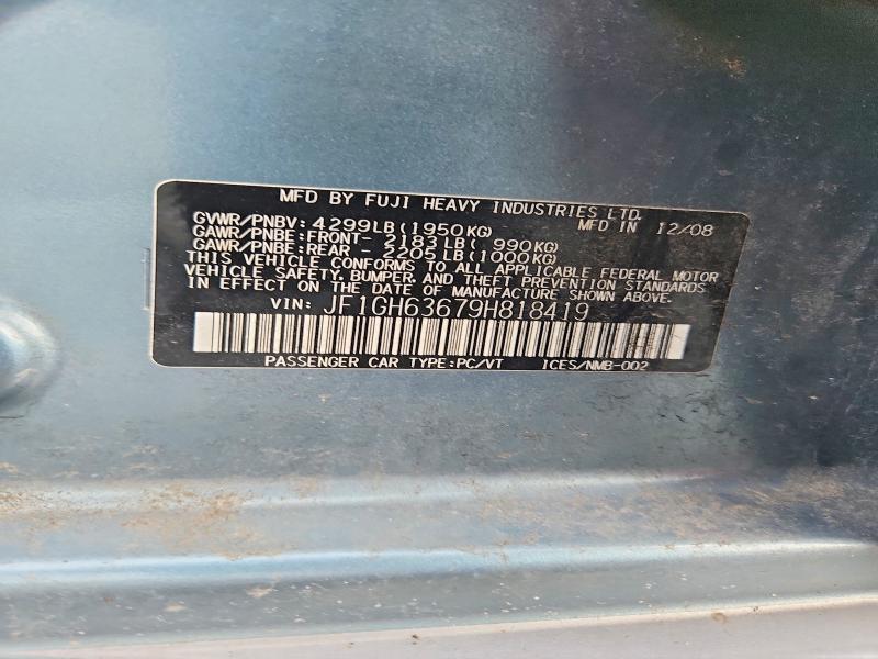 Продажа на аукционе авто 2009 Subaru Impreza, vin: JF1GH63679H818419, номер лота: 64451516