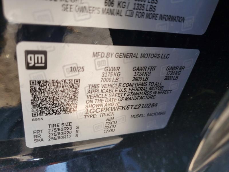 63146286 :رقم المزاد ، 1GCPKWEK6TZ210284 vin ، 2026 Chevrolet Silverado مزاد بيع