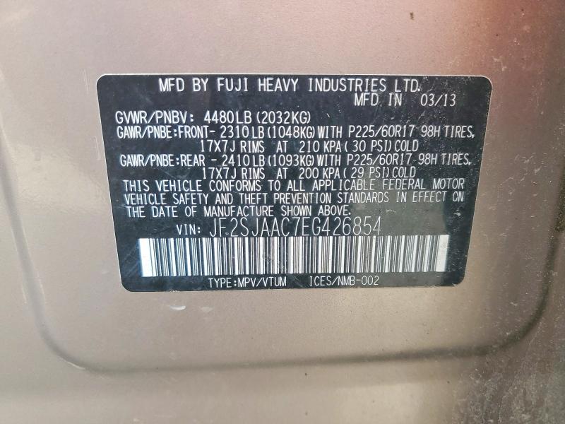 Aukcja sprzedaży 2014 Subaru Forester, vin: JF2SJAAC7EG426854, numer aukcji: 65454376