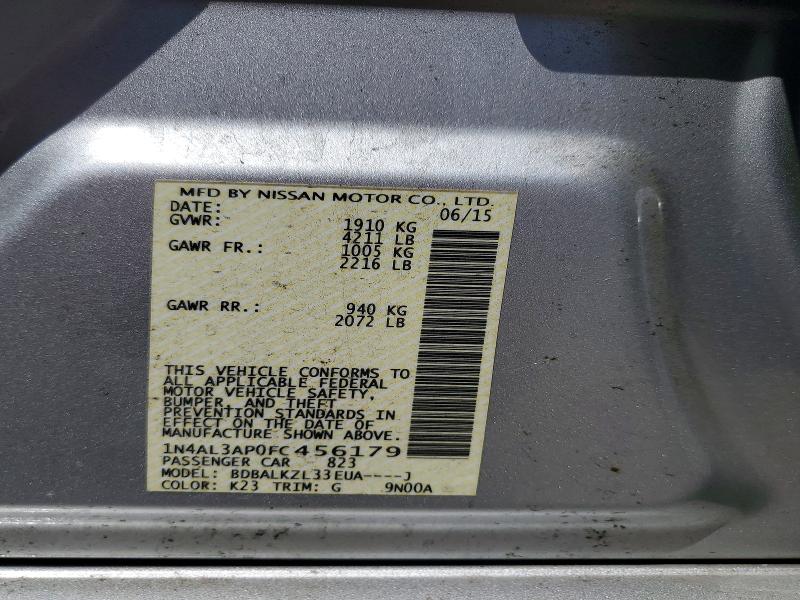 Продажа на аукционе авто 2015 Nissan Altima, vin: 1N4AL3AP0FC456179, номер лота: 64896626