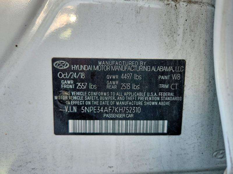 Продажа на аукционе авто 2019 Hyundai Sonata, vin: 5NPE34AF7KH752310, номер лота: 63832006
