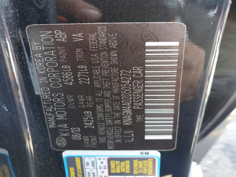 65839876 :رقم المزاد ، KNAGM4AD2D5054272 vin ، 2013 Kia Optima مزاد بيع