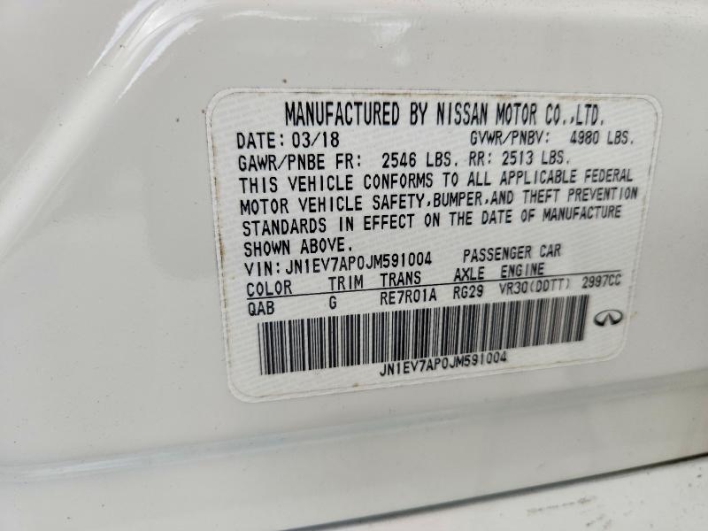 2018 Infiniti Q50 მანქანა იყიდება აუქციონზე, vin: JN1EV7AP0JM591004, აუქციონის ნომერი: 64132816