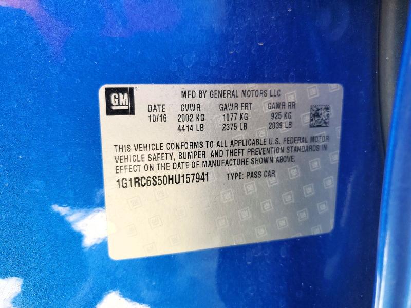 2017 Chevrolet Volt მანქანა იყიდება აუქციონზე, vin: 1G1RC6S50HU157941, აუქციონის ნომერი: 63927396