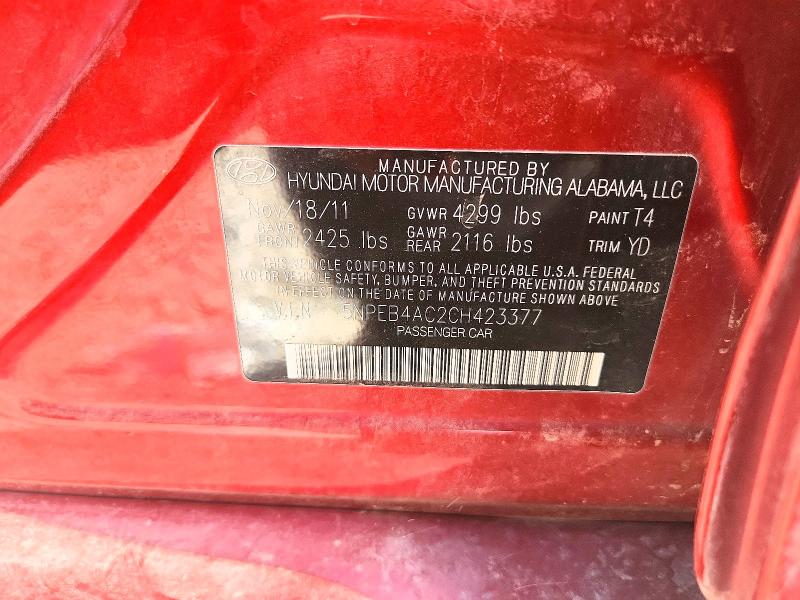 Продаж на аукціоні авто 2012 Hyundai Sonata, vin: 5NPEB4AC2CH423377, номер лоту: 66314846