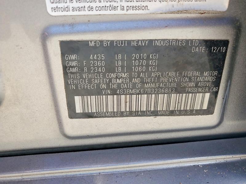 Продажа на аукционе авто 2011 Subaru Legacy, vin: 4S3BMBK67B3236883, номер лота: 65497446