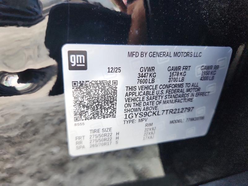 2026 Cadillac Escalade მანქანა იყიდება აუქციონზე, vin: 1GYS9CKL7TR212797, აუქციონის ნომერი: 64637886