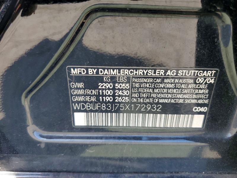 Продаж на аукціоні авто 2005 Mercedes-benz E, vin: WDBUF83J75X172932, номер лоту: 65214716