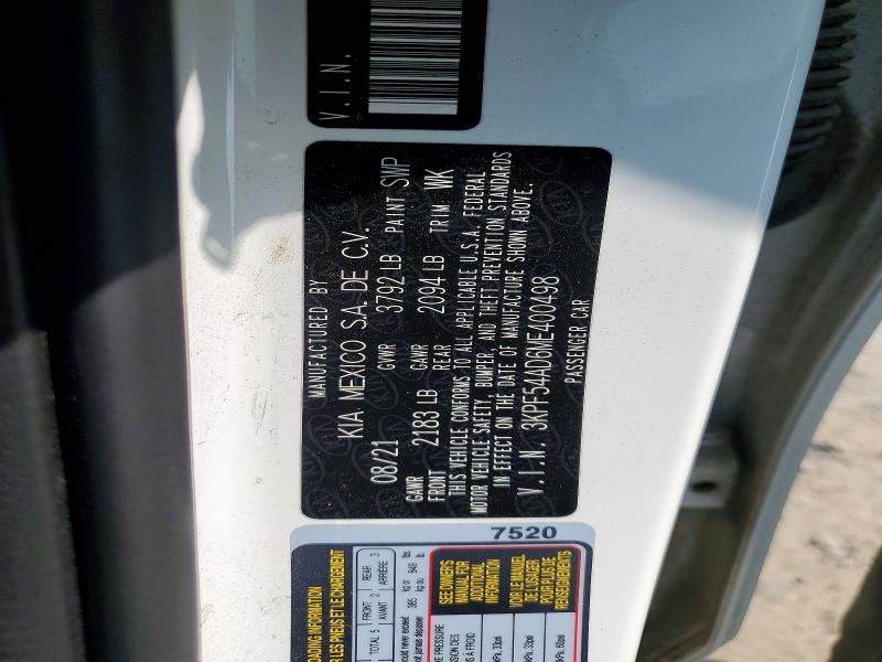 Продаж на аукціоні авто 2021 Kia Forte, vin: 3KPF54AD6ME400498, номер лоту: 63850176