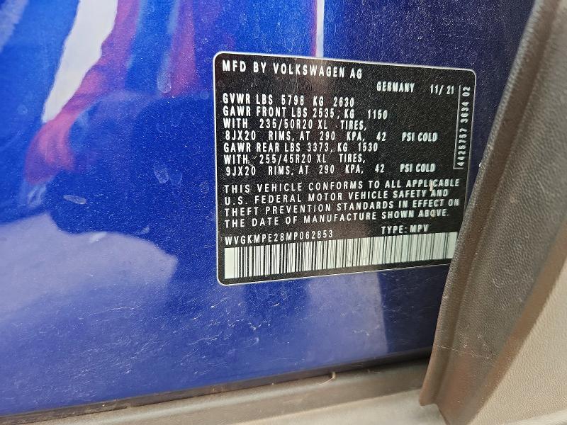 Aukcja sprzedaży 2021 Volkswagen Id.4, vin: WVGKMPE28MP062853, numer aukcji: 66114896