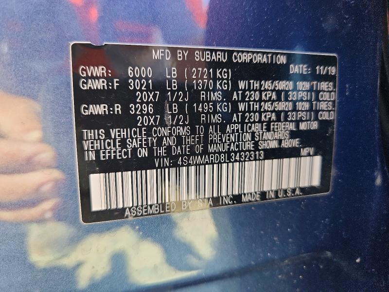 Aukcja sprzedaży 2020 Subaru Ascent, vin: 4S4WMARD8L3432313, numer aukcji: 61905306