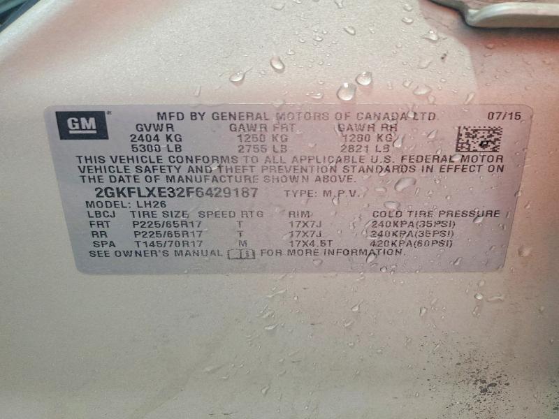 Aukcja sprzedaży 2015 Gmc Terrain, vin: 2GKFLXE32F6429187, numer aukcji: 64113386