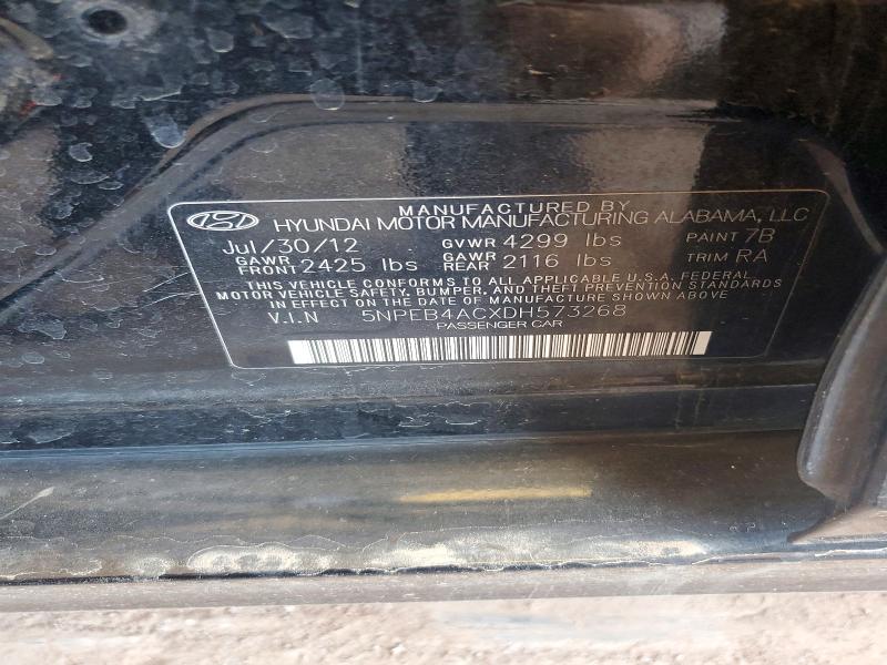 2013 Hyundai Sonata მანქანა იყიდება აუქციონზე, vin: 5NPEB4ACXDH573268, აუქციონის ნომერი: 66209396