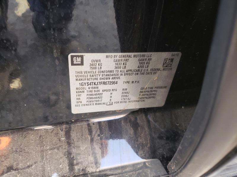 Auction sale of the 2015 Cadillac Escalade, vin: 1GYS4TKJ7FR672964, lot number: 66954446