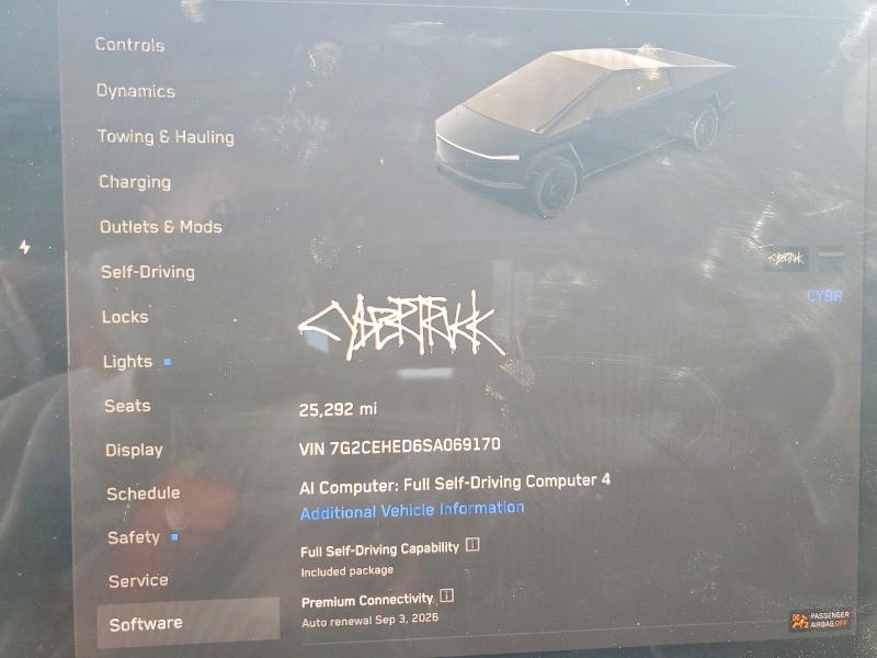 Aukcja sprzedaży 2025 Tesla Cybertruck, vin: 7G2CEHED6SA069170, numer aukcji: 66399916