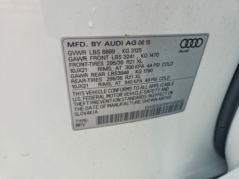 Aukcja sprzedaży 2015 Audi Q7, vin: WA1DGAFE6FD032033, numer aukcji: 64109666