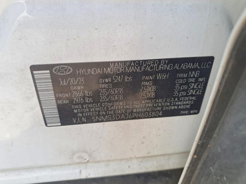 Aukcja sprzedaży 2023 Hyundai Santa Fe, vin: 5NMS3DAJ6PH603804, numer aukcji: 65600036