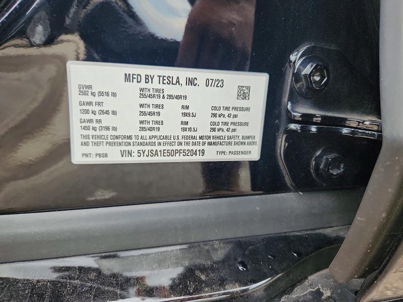 Aukcja sprzedaży 2023 Tesla Model S, vin: 5YJSA1E50PF520419, numer aukcji: 65320046