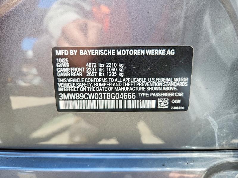 Aukcja sprzedaży 2026 Bmw 330xi, vin: 3MW89CW03T8G04666, numer aukcji: 63167366