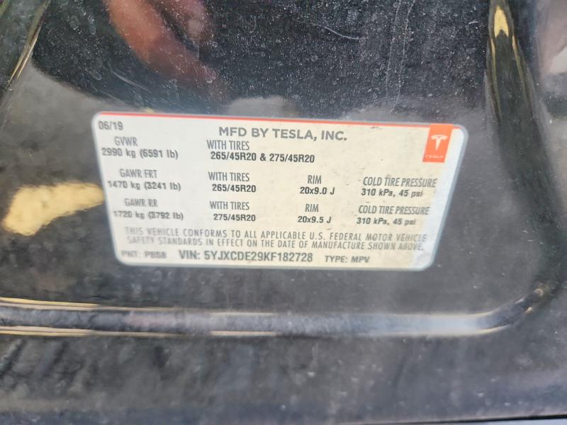Продажа на аукционе авто 2019 Tesla Model X, vin: 5YJXCDE29KF182728, номер лота: 66745706