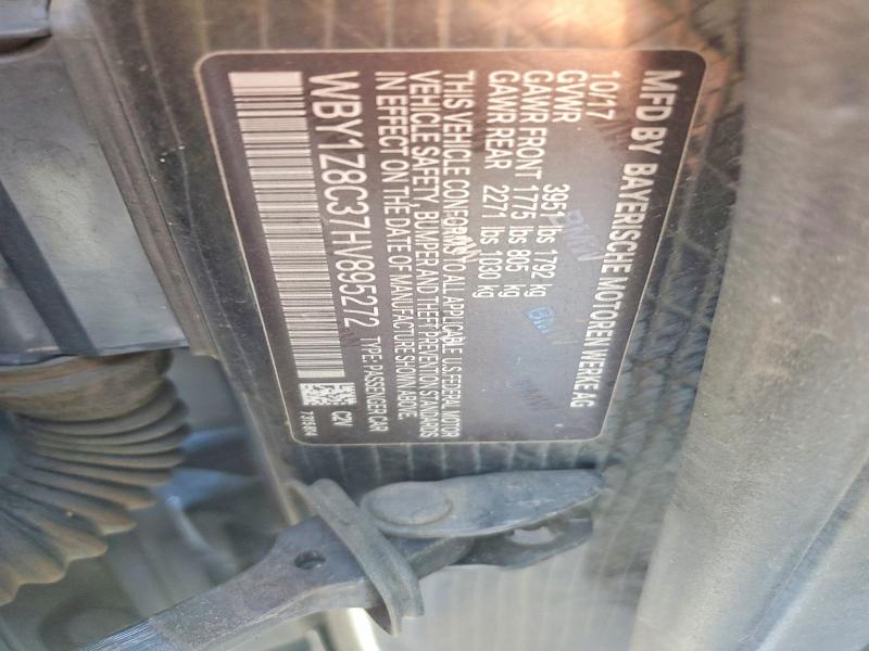 Продаж на аукціоні авто 2017 Bmw I3, vin: WBY1Z8C37HV895272, номер лоту: 65670906