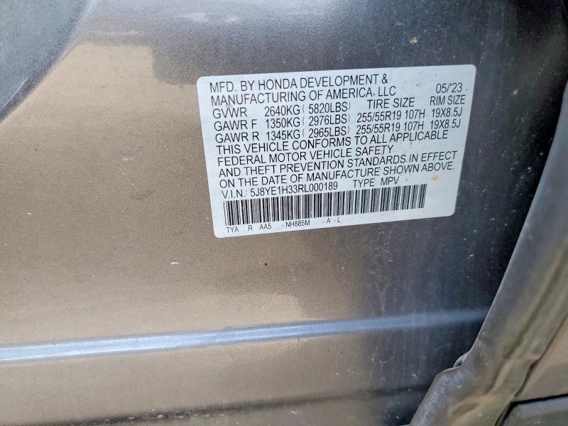 2024 Acura Mdx მანქანა იყიდება აუქციონზე, vin: 5J8YE1H33RL000189, აუქციონის ნომერი: 66343586